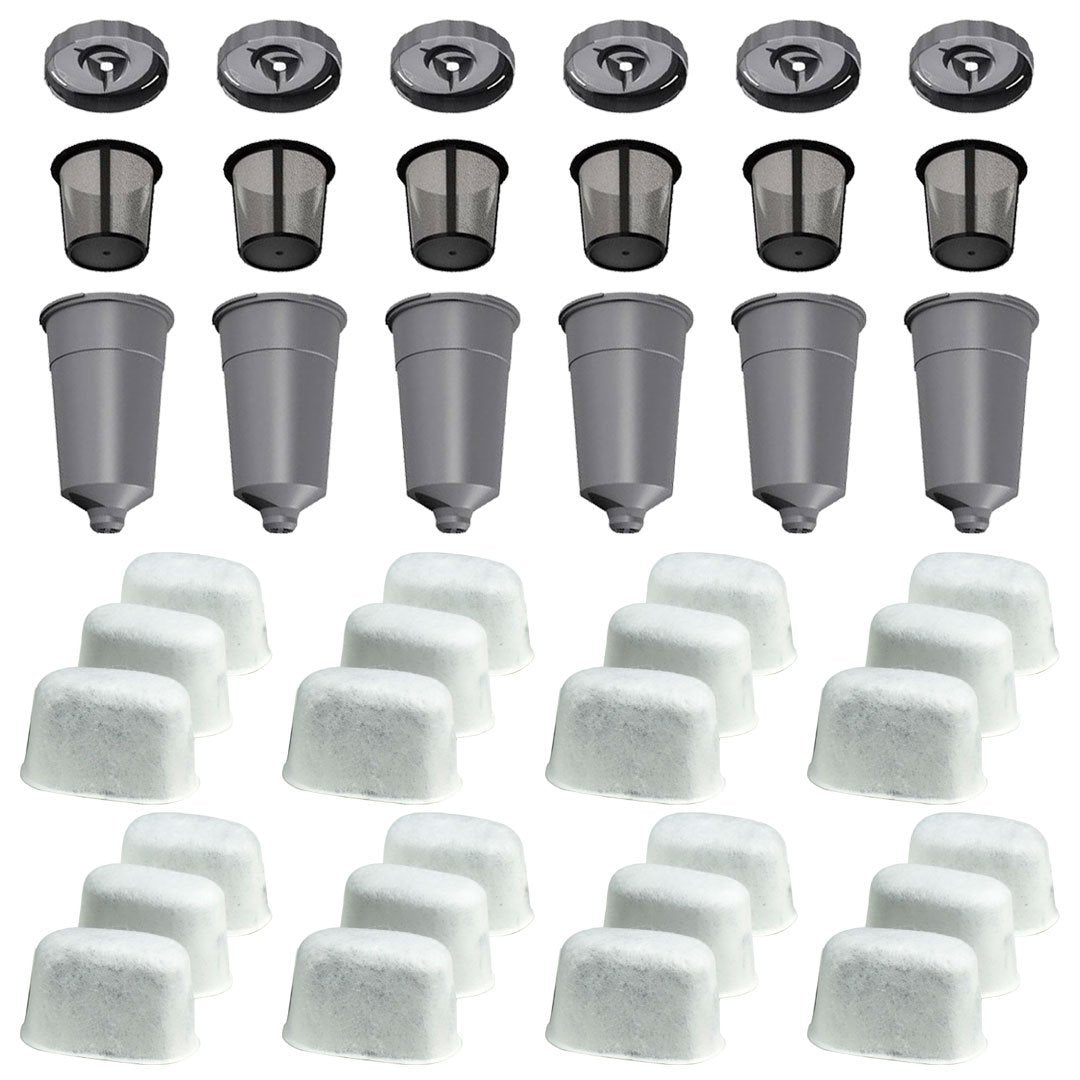 6 k cup coffee filter set 24 water filter cartridges for keurig