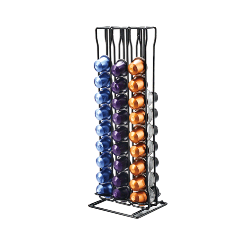 Nespresso Coffee Capsule Rack Holder Carousel - Holds 60 Capsules OriginalLine. Elegant and Modern Chrome Finish