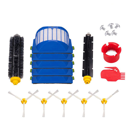 14pcs Replenishment iRobot Roomba 690 595 614 620 630 650 652 660 680 (600 Series) Parts,Replacement Mega Brushes Kit Bristle & Flexible Beater Brushes& 3-Armed Brushes & Aero Vac Filters