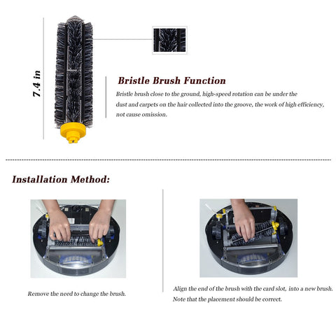 12 pcs Replacement Brush Accessories for iRobot Roomba 690,650, 605,770,780,790 Robotic Vacuum Replenishment Parts