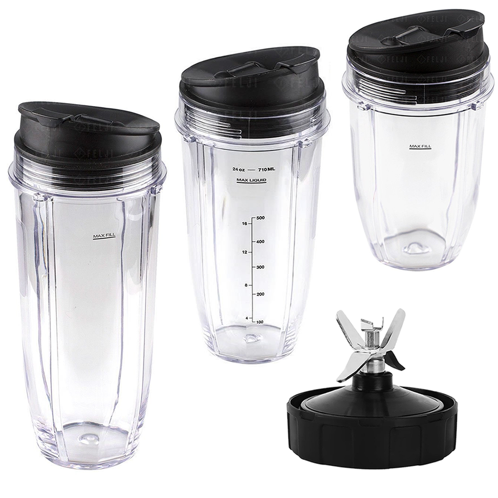 Nutri Ninja 24 oz Cup with Extractor Blade Replacement Combo 483KKU486 409KKU641