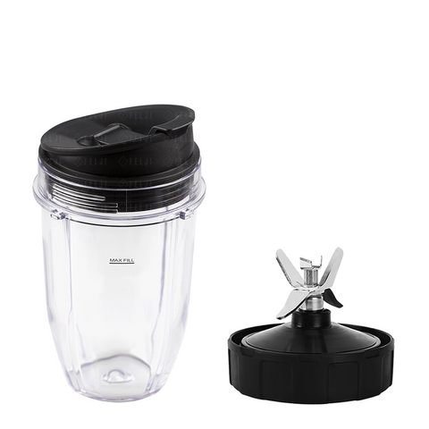 NUTRI NINJA 18 OZ CUP WITH SIP AND SEAL LID AND EXTRACTOR BLADE REPLACEMENT COMBO FITS Nutri Ninja Blender Auto iQ BL450-70 BL451-70 BL454-70 BL455-70 BL482-70