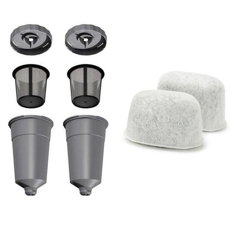 2 keurig k cup coffee filters 2 water filter cartridges