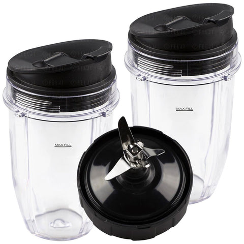 2 nutri ninja 18 oz cups with sip seal lids and 1 extractor blade replacement combo 427kku450 408kku641 409kku641