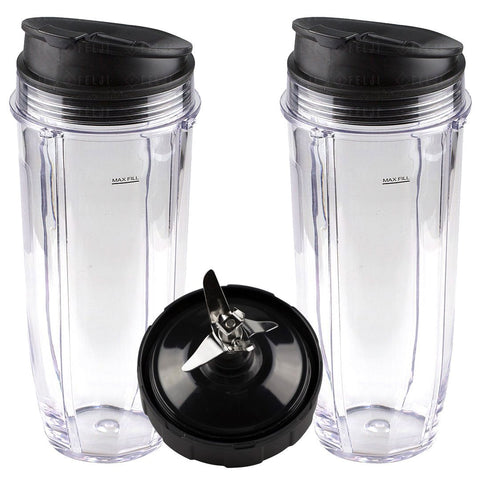 2 nutri ninja jumbo multi serve 32 oz cups with sip seal lids and 1 extractor blade replacement combo 407kku641 408kku641 409kku641