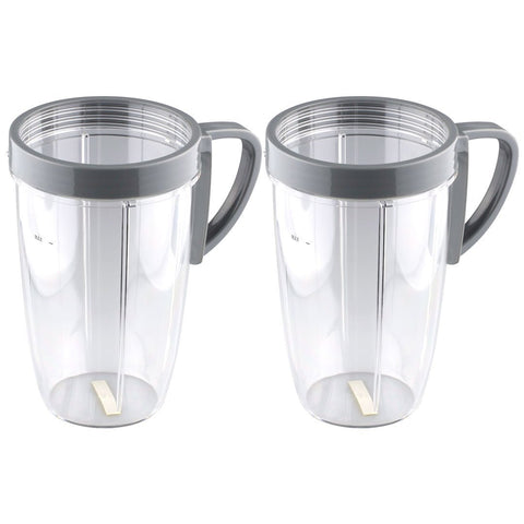 2 nutribullet 24 oz tall cups with handled lip ring