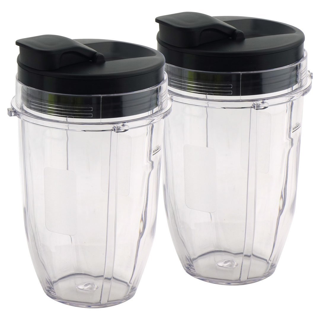 2 Pack 18 oz Cup with Spout Lid Replacement Parts 427KKU450 528KKUN100 Compatible with Nutri Ninja Auto-iQ BL480 BL640 CT680 Blenders