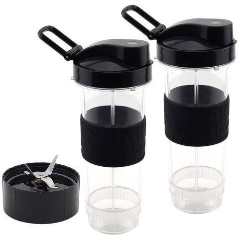 2 pack 20 oz cups with to go lids and cross blade replacement set for magic bullet blenders mb1001