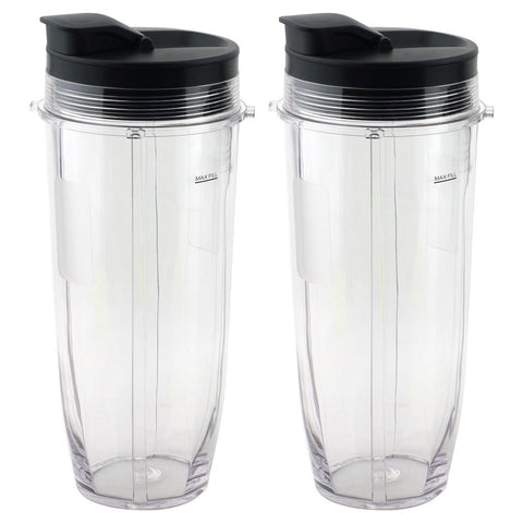 2 pack 32 oz cups with spout lids replacement for nutri ninja blendmax duo with auto iq boost parts 407kku641 528kkun10