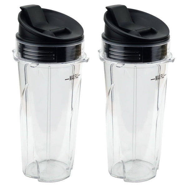 Replacement Nutri Ninja Blender Cups with lids 32,24 oz (LOT OF 2)