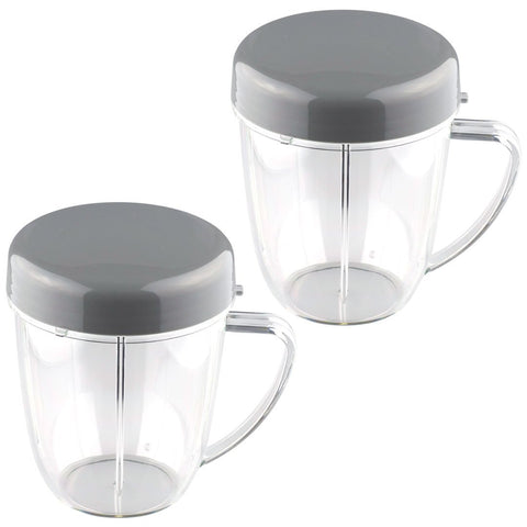 2 pack nutribullet 18 oz handled short cup with re sealable lid