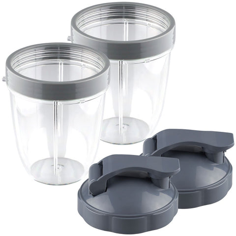2 pack nutribullet 18 oz short cup with lip ring and flip to go lids