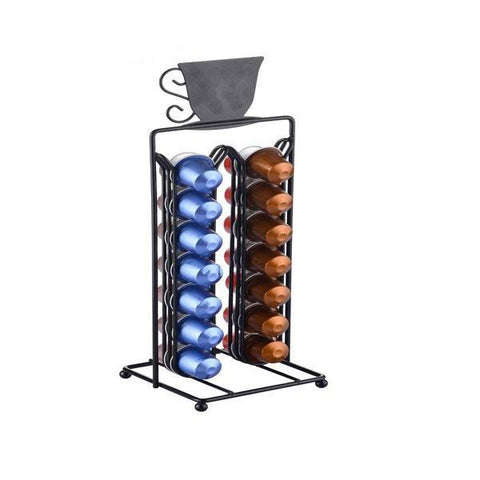 28 capsule nespresso coffee tower dispenser black powder coating