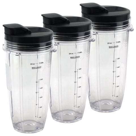 3 pack 24 oz cups with spout lids replacement for nutri ninja blendmax duo with auto iq boost parts 483kku486 528kkun10