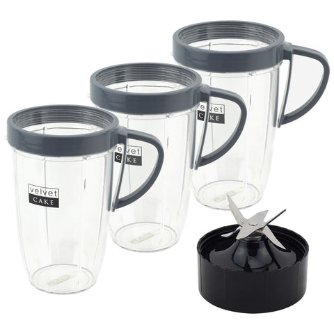3 pack 24 oz tall cup with handled lip ring extractor blade for nutribullet lean nb 203 1200w blender