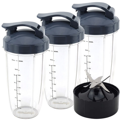 3 pack 32 oz colossal cups with flip to go lids extractor blade for nutribullet lean nb 203 1200w blender
