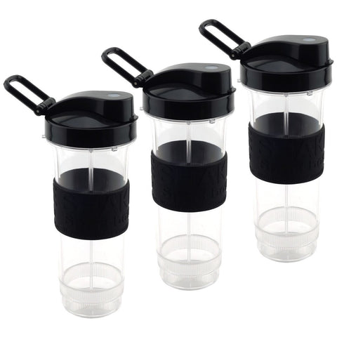 3 pack felji 20 oz cups with to go lids replacement set for magic bullet blenders mb1001