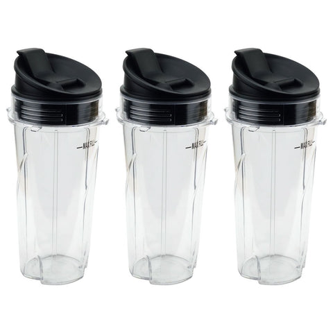 3 pack nutri ninja 16 oz cups with sip seal lids for bl660 bl660w bl740 bl810 bl820 bl830 model 303kku 356kku800