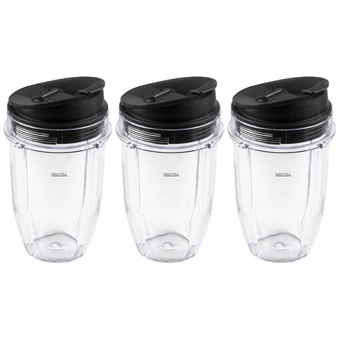 3 pack nutri ninja 18 oz cups with sip seal lids replacement model 427kku450 408kku641
