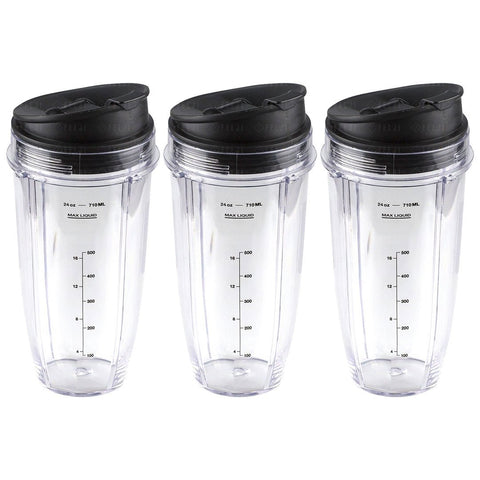 3 pack nutri ninja 24 oz cups with sip seal lids replacement model 483kku486 408kku641