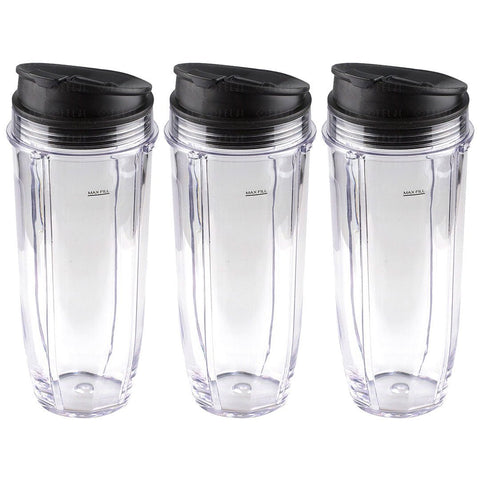 3 pack nutri ninja jumbo multi serve 32 oz cups with sip seal lids replacement model 407kku641 408kku641