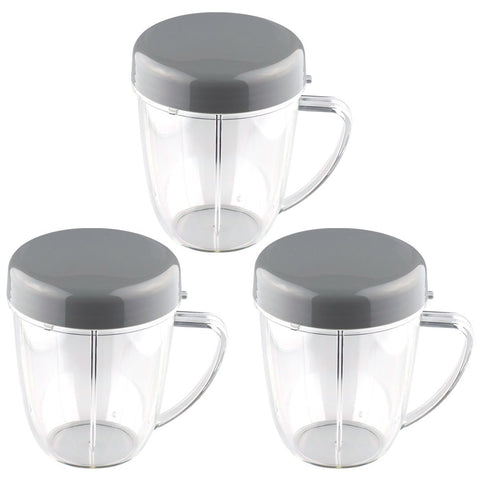 3 pack nutribullet 18 oz handled short cup with re sealable lid