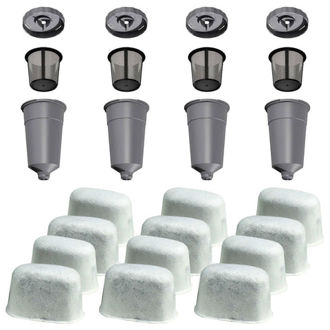 4 k cup coffee filter set 12 water filter cartridges for keurig