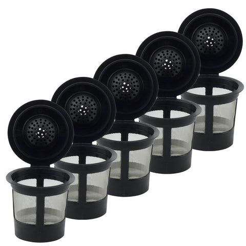 5 pack keurig single k cup solo reusable coffee filter pods stainless mesh for k10 k15 k40 k45 k55 k60 k65 k70 k75 k79