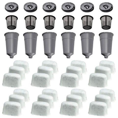 6 k cup coffee filter set 24 water filter cartridges for keurig