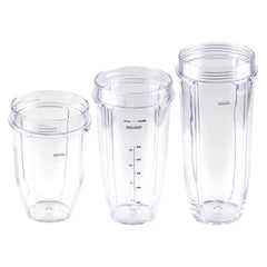 NUTRI NINJA 18 24 32 OZ CUPS WITH SIP AND SEAL LID AND EXTRACTOR BLADE REPLACEMENT COMBO FITS Nutri Ninja Blender Auto iQ BL450-70 BL451-70 BL454-70 BL455-70 BL482-70