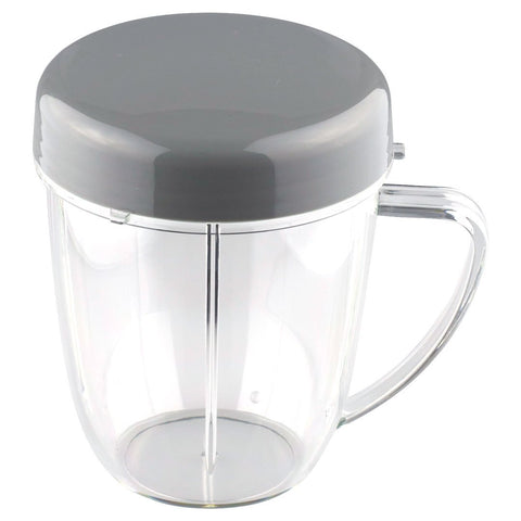 nutribullet 18 oz handled short cup with re sealable lid and flip to go lid