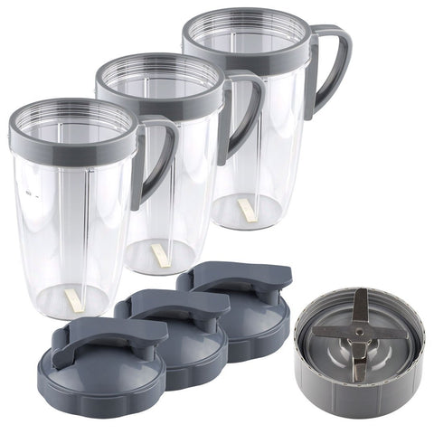nutribullet extractor blade 3 24 oz tall cup with handled lip ring and flip to go lids